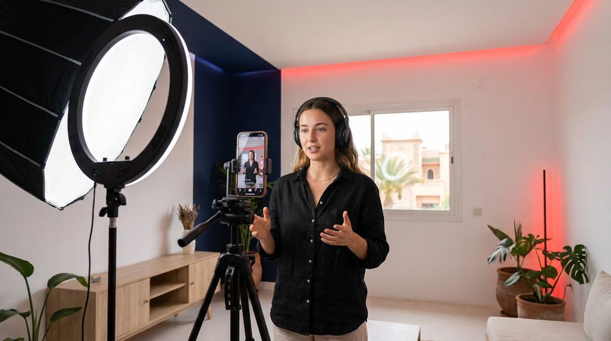 Creating content in the Amana studio in Agadir