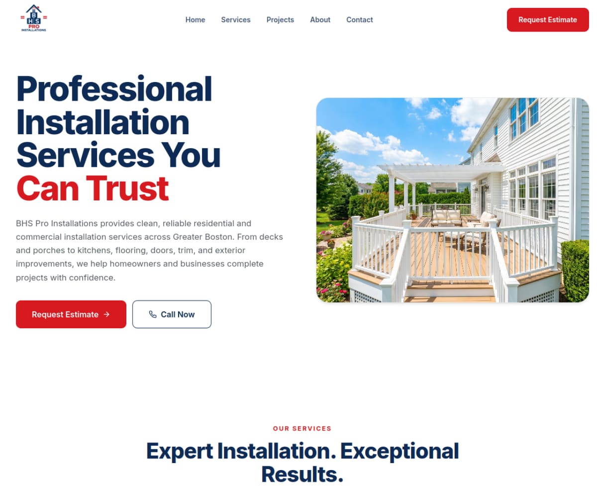 BHS Pro Installations website
